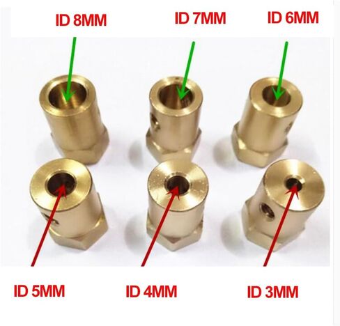 10pcs Brass Hexagonal Coupler 3mm 4mm 5mm 6mm 7mm 8mm Shaft Motor Flexible Coupling Type Wheel(8mm) in Saudi Arabia