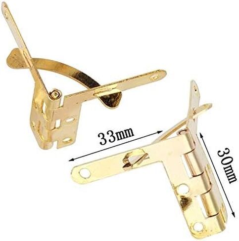 50Pcs 90° Angle Support Small Box Hinges Hinge for Jewelry Wine Case Watch Wooden Lid Rubber Wedge Door Stopper(Gold) in Saudi Arabia