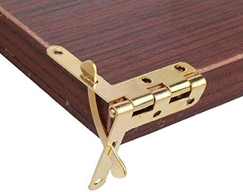50Pcs 90° Angle Support Small Box Hinges Hinge for Jewelry Wine Case Watch Wooden Lid Rubber Wedge Door Stopper(Gold) in Saudi Arabia