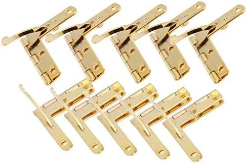 50Pcs 90° Angle Support Small Box Hinges Hinge for Jewelry Wine Case Watch Wooden Lid Rubber Wedge Door Stopper(Gold) in Saudi Arabia