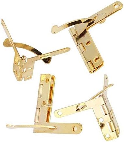 50Pcs 90° Angle Support Small Box Hinges Hinge for Jewelry Wine Case Watch Wooden Lid Rubber Wedge Door Stopper(Gold) in Saudi Arabia