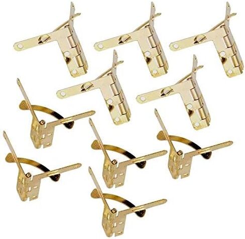 50Pcs 90° Angle Support Small Box Hinges Hinge for Jewelry Wine Case Watch Wooden Lid Rubber Wedge Door Stopper(Gold) in Saudi Arabia