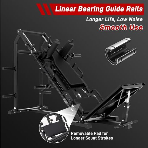 4 in 1 Leg Press Hack Squat Machine Combo, Professional Adjustable Leg Press Machine for Home Gym with Linear Bearing, 45 Degree Lower Body Training for Glutes, Calves, Quads, Hamstring, Home Gym Leg in Saudi Arabia