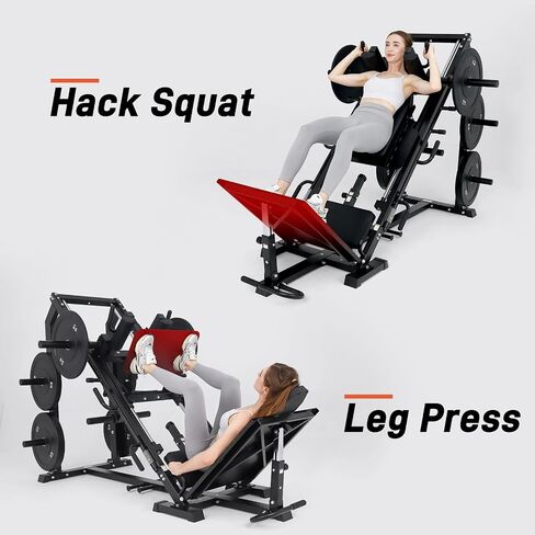 4 in 1 Leg Press Hack Squat Machine Combo, Professional Adjustable Leg Press Machine for Home Gym with Linear Bearing, 45 Degree Lower Body Training for Glutes, Calves, Quads, Hamstring, Home Gym Leg in Saudi Arabia