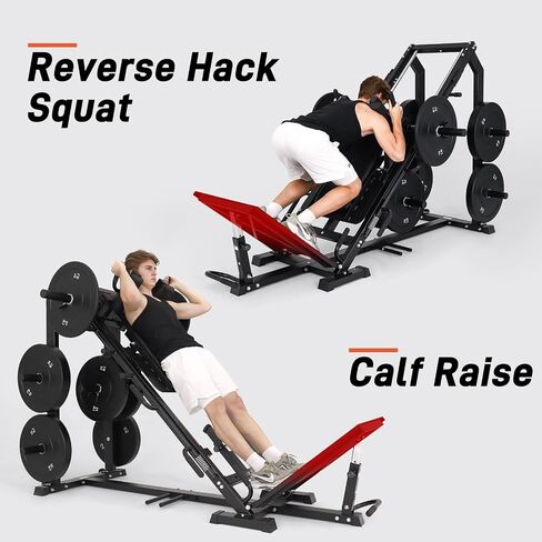 4 in 1 Leg Press Hack Squat Machine Combo, Professional Adjustable Leg Press Machine for Home Gym with Linear Bearing, 45 Degree Lower Body Training for Glutes, Calves, Quads, Hamstring, Home Gym Leg in Saudi Arabia
