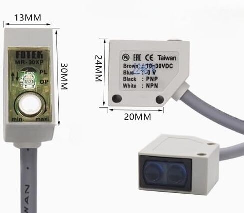 1pcs مفتاح كهروضوئي جديد FOTEK MR-60N/MR-10XP/MR-30XP/MG-2MX+MR-1/MT-6MX Sensor NPN عادةً مفتوح وعادة ما يكون 10-30VDC (MR-60N) in Kuwait