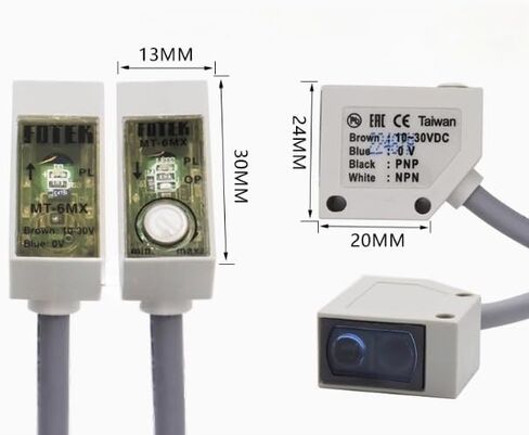 1pcs مفتاح كهروضوئي جديد FOTEK MR-60N/MR-10XP/MR-30XP/MG-2MX+MR-1/MT-6MX Sensor NPN عادةً مفتوح وعادة ما يكون 10-30VDC (MR-60N) in Kuwait