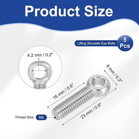 PATIKIL M6X29MM براغي عين الكتف ، 5 أجهزة كمبيوتر آلية رفع الكتف المسمار الترباس 304 in Saudi Arabia