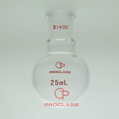 Glass Single Neck Round Bottom Boiling Flask 25mL with 14/20 Joint in Saudi Arabia