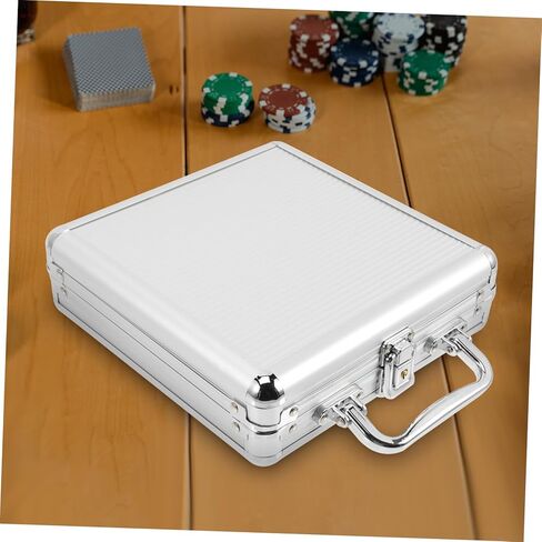 Milisten Poker Chip Carry Case Large Capacity Storage Box for Poker Chips Cards Dice with Compartment Inner Structure Safe Buckle Lock Design Comfortable Handle in Kuwait