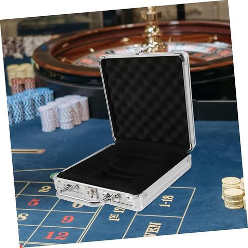 Milisten Poker Chip Carry Case Large Capacity Storage Box for Poker Chips Cards Dice with Compartment Inner Structure Safe Buckle Lock Design Comfortable Handle in Kuwait
