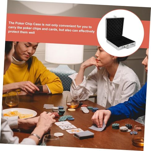 Milisten Poker Chip Carry Case Large Capacity Storage Box for Poker Chips Cards Dice with Compartment Inner Structure Safe Buckle Lock Design Comfortable Handle in Kuwait