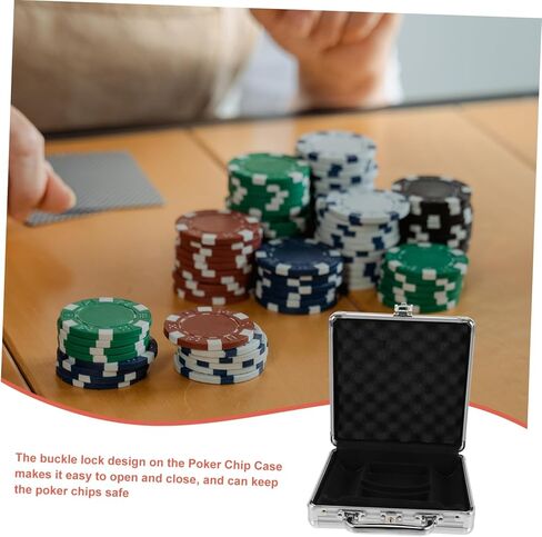 Milisten Poker Chip Carry Case Large Capacity Storage Box for Poker Chips Cards Dice with Compartment Inner Structure Safe Buckle Lock Design Comfortable Handle in Kuwait