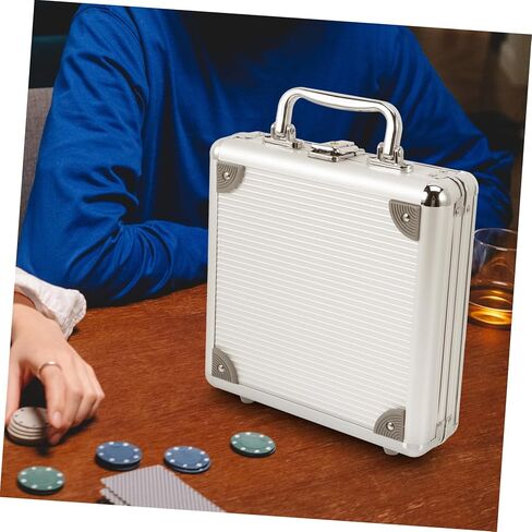 Milisten Poker Chip Carry Case Large Capacity Storage Box for Poker Chips Cards Dice with Compartment Inner Structure Safe Buckle Lock Design Comfortable Handle in Kuwait