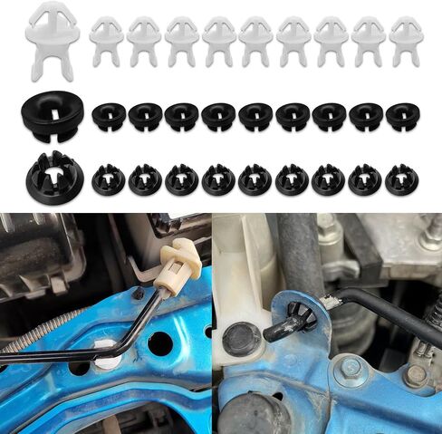 3PCS Hood Prop Rod Holder, Car Hood Holder, Black White Hood Rod Grommet Clips, 91503-SS0-003 91604-SD2-013 Car Engine Hood Stay Clips Compatible with Honda Accord Odyssey in Saudi Arabia