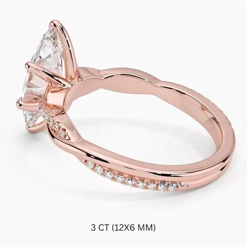 1-3 CT Marquise Moissanite Engagement Ring Colorless VVS1 10K 14K 18K Solid Gold & 925 Sterling Silver Twisted Vines Moissanite Ring Christmas Gift For Women (Main Stone : 2 Carat, Yellow) in Saudi Arabia