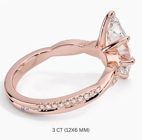 1-3 CT Marquise Moissanite Engagement Ring Colorless VVS1 10K 14K 18K Solid Gold & 925 Sterling Silver Twisted Vines Moissanite Ring Christmas Gift For Women (Main Stone : 2 Carat, Yellow) in Saudi Arabia