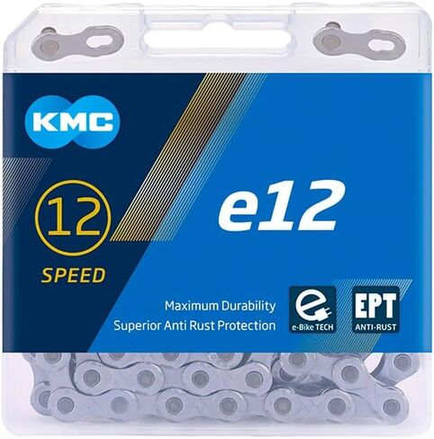 KMC E12 12-Speed Chain | Extra Torque-Resistant | E-Bike Specific | Compatible with SRAM Eagle, Shimano, Campagnolo, and All Popular E-Bike Drivetrains | Gold in Saudi Arabia