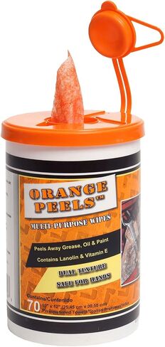 Orange Peels Premoistened Heavy-Duty Cleaning Wipes (420 Count) for Hands, Equipments, Tools, Machines | Dual Texture | Disposable Grease & Grime Remover | With Lanolin & Vitamin E | 10" x 12" in Saudi Arabia