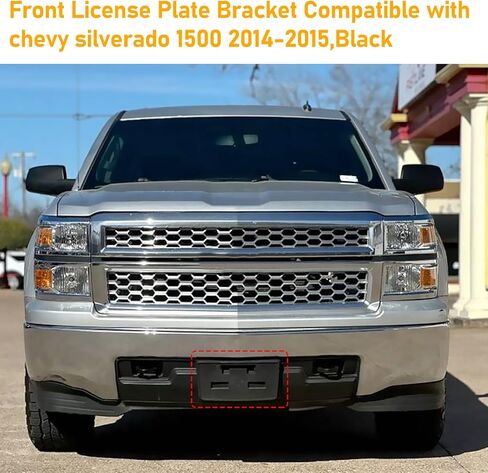 متوافق مع تشيفي سيلفرادو 1500 قوس لوحة رخصة أمامية ث/مسامير 2016-2018،2019 Silverado 1500 LD Pront Pront Plumper Bracket Bracket Pracket Pracket for 23354526 GM1068172 ، Black in Kuwait