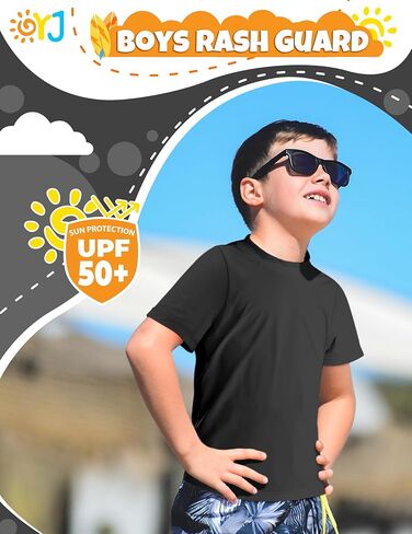 الأولاد حارس الطفح القصيرة الأكمام قميص السباحة upf+ 50 Rashguard لطفل صغير المراهقين الماء قمصان الشمس in Kuwait