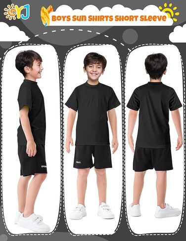 الأولاد حارس الطفح القصيرة الأكمام قميص السباحة upf+ 50 Rashguard لطفل صغير المراهقين الماء قمصان الشمس in Kuwait