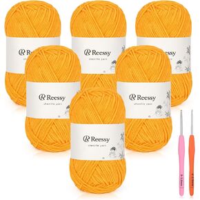 Skinny Chenille Yarn for Crocheting - 6 Pack of 50g/1.76oz - Soft Fluffy Chenille Yarn - Baby Weights, Ideal Crochet Yarn for Baby Blankets, Plush Toys & Wearables - 951yd Total(Sun Yellow) in Kuwait