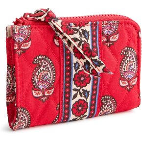 Vera Bradley Premium Cotton Zip Card Pouch, Vibrant Black in Kuwait