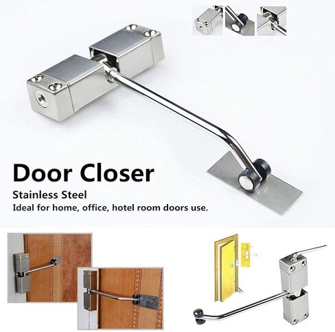 Gate Spring, Locks Home Surface Mounted Spring Door Closer Stainless Steel Closing Simple Adjustable Door Closers in Kuwait