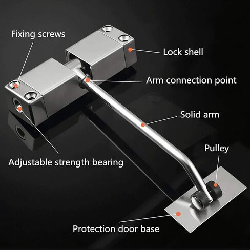 Gate Spring, Locks Home Surface Mounted Spring Door Closer Stainless Steel Closing Simple Adjustable Door Closers in Kuwait