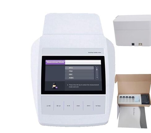 عدادات التعكر في المختبر مقياس الكلية العكسي مع منفذ USB من 0 إلى 2000 NTU/FNU 0 إلى 500 EBC 0 إلى 9999 ASBC دقة ± 2 ٪ 4 PCS حلول المعايرة in Kuwait