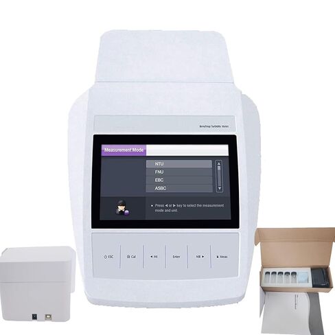 عدادات التعكر في المختبر مقياس الكلية العكسي مع منفذ USB من 0 إلى 2000 NTU/FNU 0 إلى 500 EBC 0 إلى 9999 ASBC دقة ± 2 ٪ 4 PCS حلول المعايرة in Kuwait