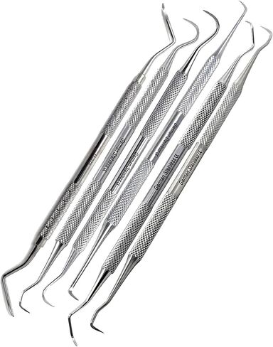 Professional Dental Tarter Scraper Tool Pick, Double Ended Tartar Plaque Remover for Teeth, Tooth Scraper - Added Tooth Cleaning at Home - 100% Stainless Steel, (20 Pieces Kit) in Saudi Arabia