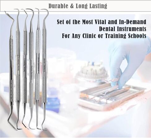 Professional Dental Tarter Scraper Tool Pick, Double Ended Tartar Plaque Remover for Teeth, Tooth Scraper - Added Tooth Cleaning at Home - 100% Stainless Steel, (20 Pieces Kit) in Saudi Arabia