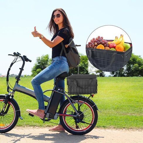 WEEROCK Rear Bike Basket Wire Mesh Detchable Foldable Rear Rack Basket Bike Accessories in Saudi Arabia