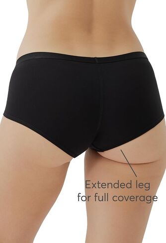 Pact Women's Organic Cotton Boy Shorts Underwear, Full Coverage Low Rise Panties, 2 Pack in Saudi Arabia