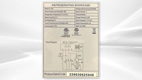 Commercial Display Merchandiser Bakery Case Refrigerator, ETL Pastry Deli Showcase Fridge Cooler, 68" H 238 L in Kuwait