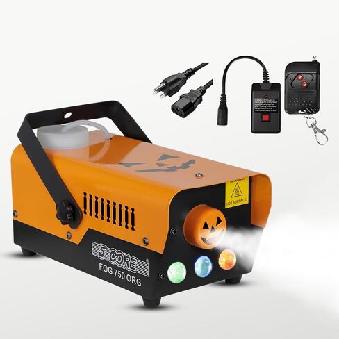 5 Core Fog Smoke Machine 750W & 2700CFM LED Lights Effect Low Lying Indoor 250ML Fog Maker with Fogger for Halloween with 1 Wired Receiver & RGB Remote Controls FOG 750 ORG in Saudi Arabia