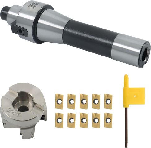Face Shell Cutter R8 FMB22 Shank Mill Arbor and 400R 50MM CNC End Milling 10Pcs APMT1604 Inserts and T15Wrench in Saudi Arabia