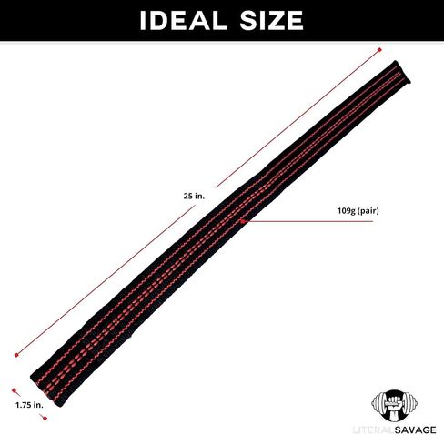 25" Powerlifting Straps (Pair) – Dominate Deadlifts with Heavy Duty Cotton Wrist Wraps – Maximum Grip Support for Strength Training & Weightlifting – Black/Red – For All Lifters: Newbies, Pros, Young Guns & Gym Vets in Saudi Arabia