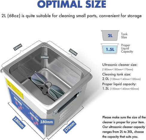 Digital Ultrasonic Parts Cleaner 3L for Cleaning Carbs Jewelry Injectors Bullets Guns and Brass 200W Heated Professional Ultrasonic Cleaning Machine Dareflow in Saudi Arabia