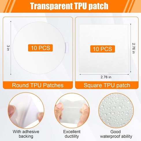 49 Pcs Inflatable Boat Repair Kit Pool Liner Patch Kit Waterproof with 30 ml Glue, Heavy Duty TPU Repair Patch Self Adhesive for Air Mattress, Tent, Swimming Ring, Raft, Kayak in Saudi Arabia