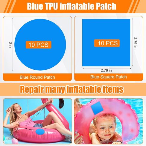 49 Pcs Inflatable Boat Repair Kit Pool Liner Patch Kit Waterproof with 30 ml Glue, Heavy Duty TPU Repair Patch Self Adhesive for Air Mattress, Tent, Swimming Ring, Raft, Kayak in Saudi Arabia