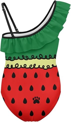 Girls One Piece Bathing Suit,Slim-Fit Ruffle Strap Swimsuit with Adjustable Strap Quick Dry Summer Beach Swim Suit in Saudi Arabia