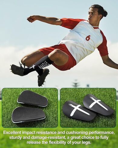 2 Pairs Cross Grip Soccer Socks with 2 Pairs Cross Soccer Mini Shin Guards Anti Slip Religious Jesus Christian Socks White and Black Jesus Shin Pads for Men Women Yoga Baseball Sports Training in Saudi Arabia