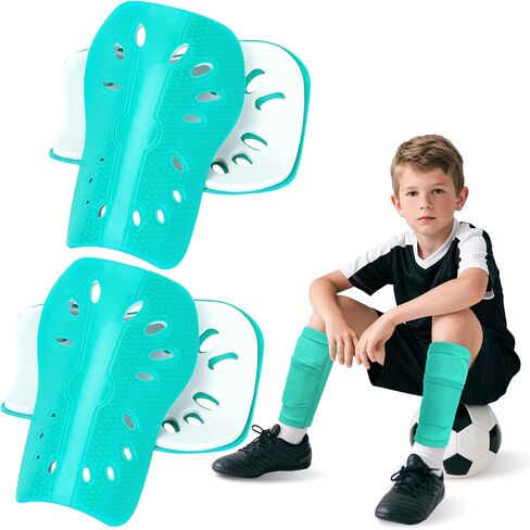 2 أزواج حرس شين كرة القدم شين وسادات شين زائدة خفيفة الوزن تنفس في حارس شين لمباراة التدريب على كرة القدم الأنشطة في الهواء الطلق واقية من الحراس الشين للبنين الفتيات in Kuwait