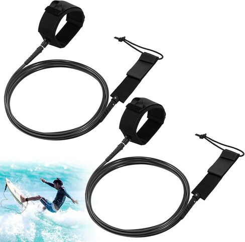 2 Pcs Surf Leash 6/7/8 ft Straight Surf Board Leashes 6/7mm Surfboard Leash Legrope Wrist Strap for Paddleboard, Shortboard, Longboard, Surfboards in Saudi Arabia