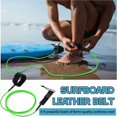 2 Pcs Surf Leash 6/7/8 ft Straight Surf Board Leashes 6/7mm Surfboard Leash Legrope Wrist Strap for Paddleboard, Shortboard, Longboard, Surfboards in Saudi Arabia