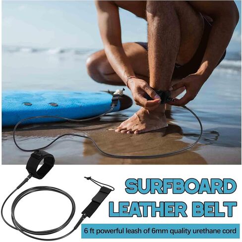 2 Pcs Surf Leash 6/7/8 ft Straight Surf Board Leashes 6/7mm Surfboard Leash Legrope Wrist Strap for Paddleboard, Shortboard, Longboard, Surfboards in Saudi Arabia