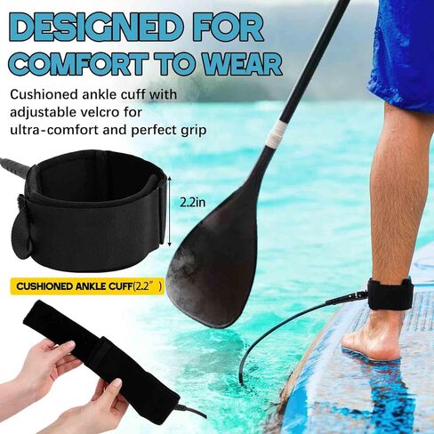 2 Pcs Surf Leash 6/7/8 ft Straight Surf Board Leashes 6/7mm Surfboard Leash Legrope Wrist Strap for Paddleboard, Shortboard, Longboard, Surfboards in Saudi Arabia